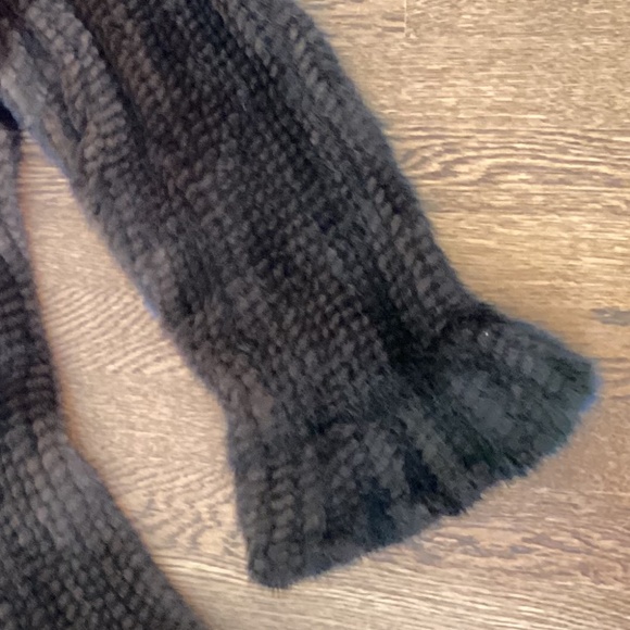 Belle Fare Modern Elegant Versatile Mahogany Knitted Mink Coat Stroller Jacket - Picture 15 of 15